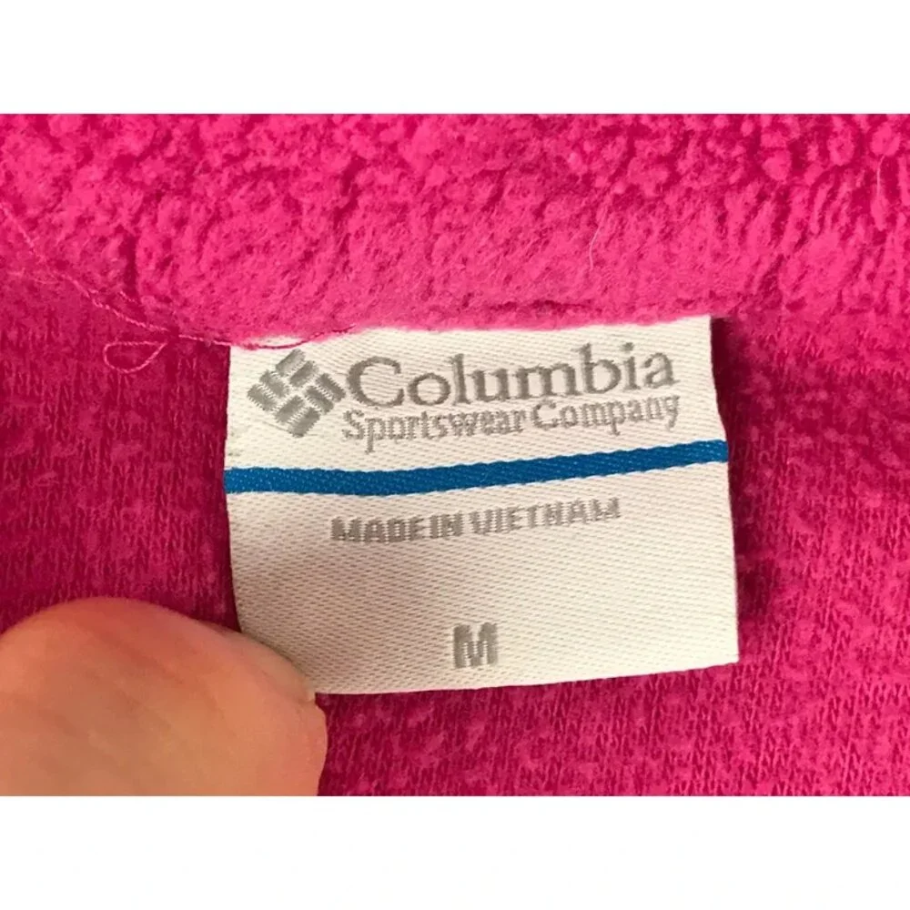 Columbia Womens‎ Fuchsia Long Sleeves Pocket Full Zip Fleece Jacket Size Medium